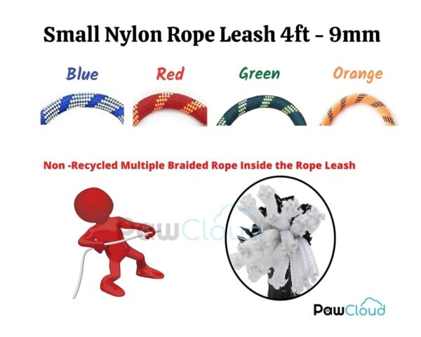 717gRfEJ6US._SL1500_.jpg Nylon Dog Rope Leash, Small - 48 inche (4ft), Red - 9mm