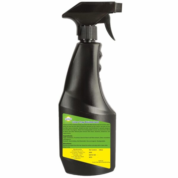 VetSafe Cat Litter Tray Disinfectant 500 ml | Ready-to-Use Spray | Eliminates Odour & Germs | Safe & Gentle for Cats