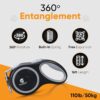 718g7xbZNL._SL1500_.jpg Retractable Dog Leash - 16 Feet Quick-Lock Nylon Tape Dog Chain - 360° Tangle-Free, Anti-Slip Cat & Dog Rope - Small, Medium, Large (Up to 110Lbs/50Kg), Black, 5M