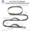 7182AHSwBQL._SL1500_.jpg A+a Pets’ 2in1 Bungee Hands-Free Dual Hold Dog Leash | Waist Body Elastic Leash for Running | Adjustable Lightweight Nylon Waterproof Multi-Function Belt Lead (Green)
