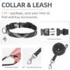 Pupteck Adjustable No-Pull Dog Harness, Collar and Leash Set for Small Medium Dogs, Puppies and Cats, Soft Mesh Padded Reflective Chest Strap for Walking and Training (Black, S (Chest 14.5"–16"))