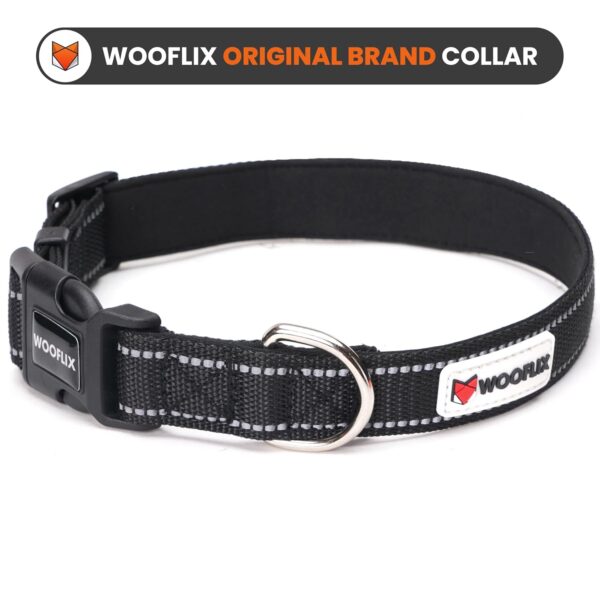 718KjVqMdDL._SL1500_.jpg WOOFLIX Reflective Dog Leash And Collar Combo Set|Dog Collar & Anti Slip Padded Handle Leash For Dogs|Highly Reflective|Dog Rope For Medium & Large Dogs|(Leash 6.5 Ft. + Collar Xl, Black, 18 Cm)