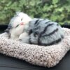 ascension Sleeping Cute Cat for Car Dashboard with Activated Carbon ascension Sleeping Cute Cat for Car Dashboard with Activated Carbon Toy Decorative Showpiece Car Accessories Interior Dashboard Décor Stuffed Animal Fur Soft Toys for Good Gifts (Design 3)
