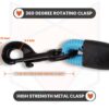 718W9x-cG-L._SL1500_.jpg Wooflix Heavy Duty Nylon Dog Leash | Anti Slip Padded Handle Long Dog Leash | Highly Reflective Leash for Dogs | Dog Rope for Medium & Large Dogs | Dog Training Leash | (Blue, 5 Feet Long)