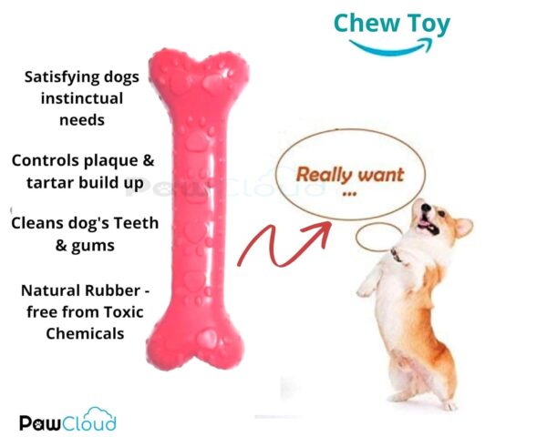 Rubber Chew Dog Bone Toy, Large - 8.5 inch, Color May Vary