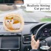 Cute Cat in Basket Toy – Plush Cat with Wool Ball for Kids, Realistic Sitting Cat Pet Toys for Girls & Boys Home Décor & Gifting