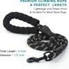 Pull Dog Harness Adjustable Easy Control Medium Large Dog Harness with A Free Heavy Duty 5ft Dog Leash, Dogs Neck Collar with Personalized Dog Name, Highly Reflective Rope Cord Training Leash