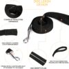Dog Collar Belt and Leash Set for Large Dogs, Dog Stylish Nylon Leash Belts with Bell - Labrador, Golden Retriever, Pitbull, German Shepherd, Husky, Doberman (Large, Black)