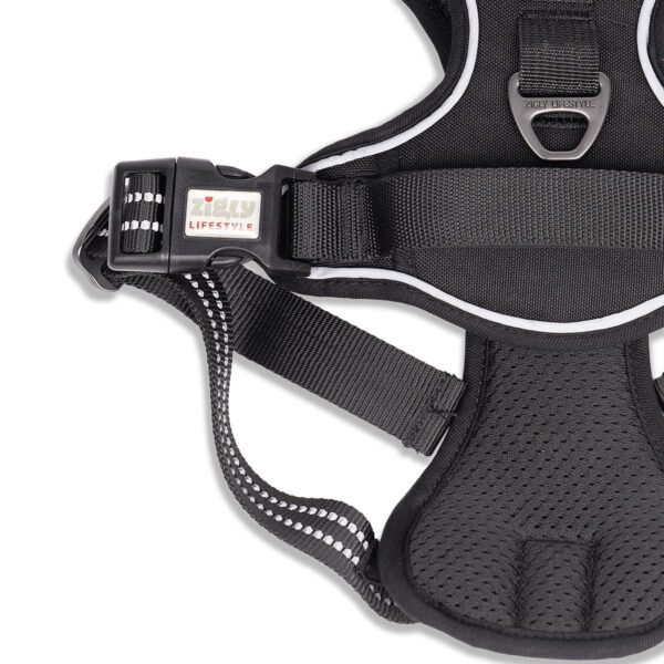 Zigly Lifestyle Shadow Guard Adjustable Dog Body Harness-Small - Black | Padded No-Pull Harness for Small Dogs & Puppies | Comfortable & Secure Dog Harness Daily Walks