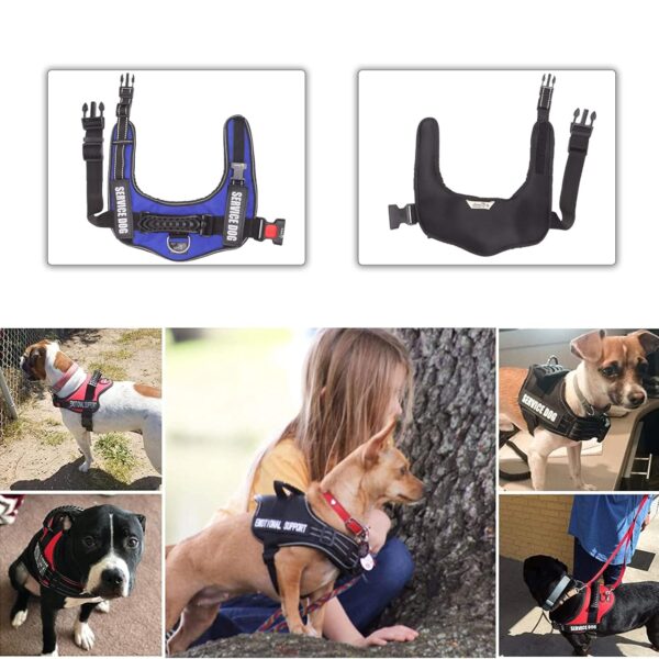 Lulala Service Dog Harness, Large Medium Small Dog No-Pull Reflective Vest,Breathable Adjustable Pet Harness with Piastic Handle for Outdoor Walking -with On Off Locker(Blue L)
