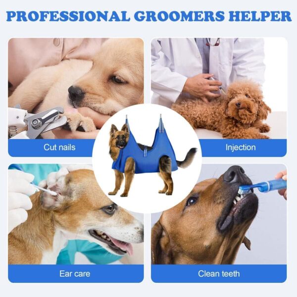 CBEX Pet Dog Grooming Hammock Harness for Cats & Dogs, Dog Sling for Grooming, Dog Hammock Restraint Bag with Nail Clippers/Trimmer, Nail File, Pet Comb,Ear/Eye Care