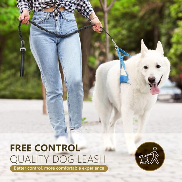 FYA Tactical Heavy Duty Bungee Dog Leash for Medium Large Breed Dogs - No Pull Shock Absorption With Car Seatbelt, 6 Feet Training Leash