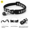 YellowCult Dog/Cat Collar Leash Set with Adjustable Soft Nylon Paw Print Pet Collar for Cats, Puppies, Small Dogs, Fat Rabbits Walking Training, Bell & Quick Release Buckle Safety Lock -[Pink]