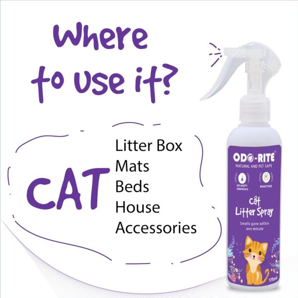 ODO-RITE Cat Litter Spray, Odour Eliminator Removes Smell from Litter Box (175 ml - Pack of 2)
