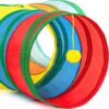 Foodie Puppies 3 Way Rainbow Cat Tunnel Toy - Foldable Interactive Pet Play Tunnel with Hanging Ball for Cats, Kittens, Rabbits, and Guinea Pigs | Indoor/Outdoor Puzzle Exercising Hiding Training Toy