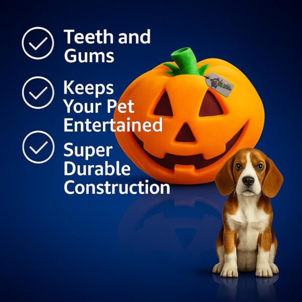 Western Era Pumpkin Squeaky Dog Toy | Halloween Jack O’ Lantern Design | Durable Chew Toy for Dogs | Spooky Pumpkin Shape with Loud Squeaker | Great for All Dogs | Dog Treat Distraction for Training