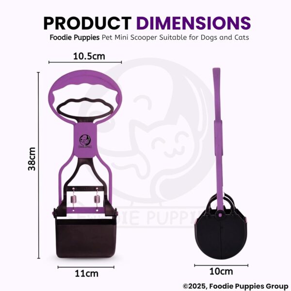 Foodie Puppies Potty Scooper Non-Breakable Pet Pooper Scooper for Dogs and Cats (Mini Scooper) High Strength Material and Durable Spring for Easy Grass and Gravel Pick Up