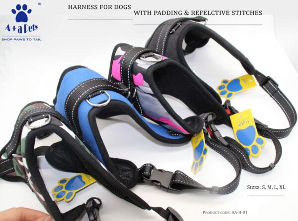 71BxO8nmqPL._SL1500_.jpg A+a Pets' Heavy Duty No-Pull Pet Harness Adjustable Pet Vest with Handle for Outdoor Walking Easy Control for Small Medium Large Dogs (Medium, Camo Military)