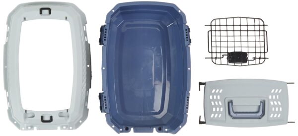 71C00w0J6mL._SL1500_.jpg AmazonBasics Two Door Top Load Pet Carrier, Small Size |19-inch | Portable Airline Pet Carrier for Cats, Puppies and Kitten | Small