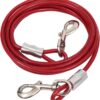 10-FEET (5MM) Heavy-Duty Tie Out Cable Leash for Dogs Up 10-FEET (5MM) Heavy-Duty Tie Out Cable Leash for Dogs Up to 35kg, Long Dog Cable Leash with PVC Coating, Dogs Chains for Outside and Indoor Durable Dog Runner Tether Line for Yard (Red)