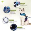 KUTKUT Cat Harness and Leash Set for Walking - Soft Mesh Adjustable Vest With Reflective Strap, Comfort Fit for Pet Kitten Puppy (Size: M, Chest: 28cm - 32cm)