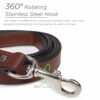 PetsUp Leash Genuine Leather Dog Leash – Heavy Duty, Durable, and Comfortable for Medium and Large Dogs-Training and Walking Lead