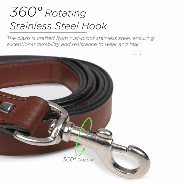 PetsUp Leash Genuine Leather Dog Leash – Heavy Duty, Durable, and Comfortable for Medium and Large Dogs-Training and Walking Lead