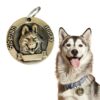 Western Era Siberian Husky Bronze Tag with Dog Face Engraved – Durable Metal Pet ID Tag, Stylish, Sturdy, Long-Lasting, Scratch-Resistant, Lightweight, Attach to Dog Collar for Added Style & Security