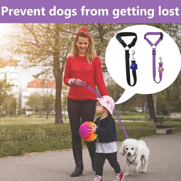 71DSXpv2r9L._SL1500_.jpg 2 PCS Dog Seat Belt, Adjustable Car Safety Leash for Pets, Convertible Vehicle Restraint with Secure Lock, Dual Use Harness for Medium to Large Dogs, Travel Accessories (Black & Purple)