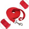 Nylon Dog Training Lead Dog Leash 10 Ft Long Leash (1 Inch Wide) (Red)