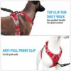 HANK Dog Harness | 3M Reflective | Strong Metal Hook | Dog Chest Belt for Large Dogs | No Pull Harness for Walking, Training (Red - Grey - L (23-35Kg)