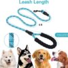 Petology Dog Leash 5FT Long, ½ Inch Thick Reflective Heavy Duty Rope with Anti-Slip Padded Handle for Small & Medium Dogs Blue