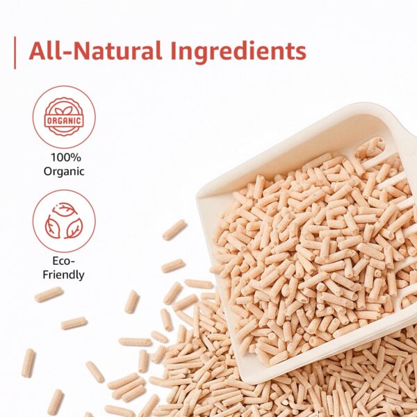 Amazon Basics Premium Tofu Cat Litter | 2.5 Kg |Organic | Biodegradable | Flushable | Dust-Free | Instant Clumping | Mild Peach Fragrance