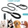 Petology Dog Leash 5FT Long, ½ Inch Thick Reflective Heavy Duty Rope with Anti-Slip Padded Handle for Small & Medium Dogs Black