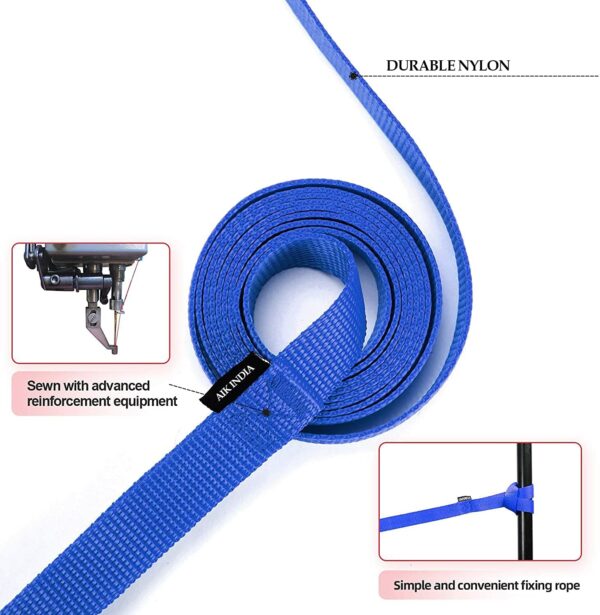 Dog Collar Belt And Leash Set For Large Dogs, Dog Stylish Nylon Leash Belts With Bell - Labrador, Golden Retriever, Pitbull, German Shepherd, Husky, Doberman (Large, Blue),60X3.1 Cm