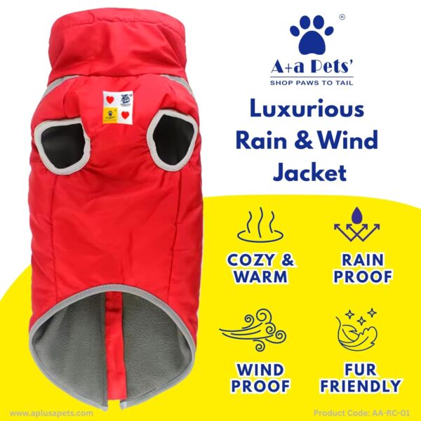 A+a Pets' Luxurious Rain & Wind' Winter Jacket for Dogs with 21" Length | Recommended Non Slip Jacket Style for Rain & Snow | Full Body Coverage with Leash Opening | Warm & Comfortable (Yellow 2XL)