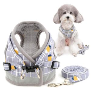 Adjustable Comfort Harness for Dog and Cat |Reflective Harness Soft Adjustable Comfort Harness for Dog and Cat |Reflective Harness Soft Padded Design |No-Pull Easy to Fit |Durable and Breathable |Dog Harness for Outdoor Control (L) (21.59Lx21.59Wx1.52H Grey)