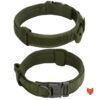 WOOFLIX Metal Dog Collar For Training & Walks|Nylon Collar With Tactical Metal Buckle & D-Ring For Medium & Large Dogs|Dog Collar For Medium & Large Dogs (Extra Large, Army Green) - 25 X 5 Cm