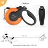 Fida Retractable Dog Leash, Heavy Duty Retracting Pet Leash with 16 ft Strong Nylon Tape/Ribbon for Medium Breed up to 55 lbs, Tangle Free, One-Hand Brake, Orange (Mars Series)