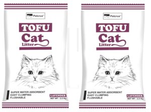 Petcrux Exclusive Organic Tofu Cat Litter 6 L = 2.5 Kg (Lavender, Pack of 2 - Total 5 Kg)