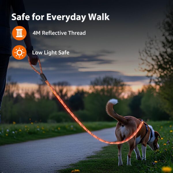 71GhlH-Uj6L._SL1500_.jpg amazon basics, Heavy Duty Reflective Dog Leash 4ft /122 cm Long Nylon Rope Leash with Anti-Slip Padded Handle for Medium & Large Dogs Durable Training Leash | 12 mm Thicknes | Orange