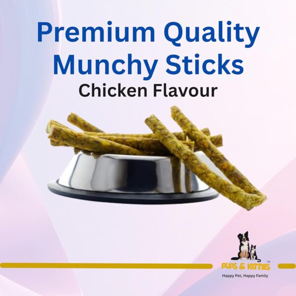 Chew Bite Stix by Pups & Kitties Premium munchy Sticks for Dog, Chicken Flavour, 400g