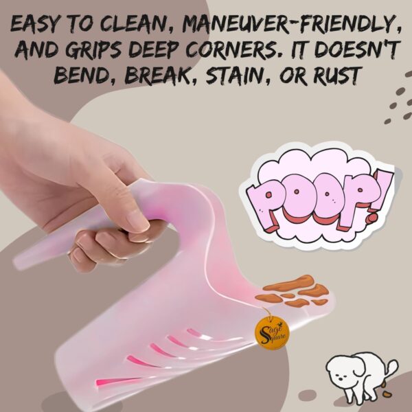 Sage Square Cat Face Shape Litter Scooper - Heavy-Duty, Durable with Long Handle for Effortless Cleaning, Ergonomic, Lightweight Design with Large, Ideal for Multi-Cat Households