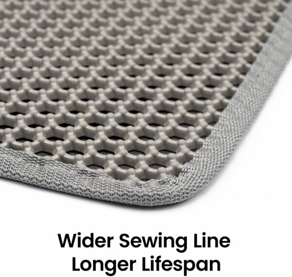 Cat Litter Mat Litter Box Mat, EVA Honeycomb Double Layer Design, Urine & Waterproof, Scatter Control Kitty Litter Mat, Less Waste, Easier To Clean,Washable (Gray, 60 x 40cm)