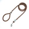 VIP Collection Dog Collar & Rope Leash Set – Adjustable Nylon Collar (1 Inch, Medium, 16"-25") with 5ft Braided Nylon Leash, Durable for Walking, Training & Running, Brown, for All Breeds