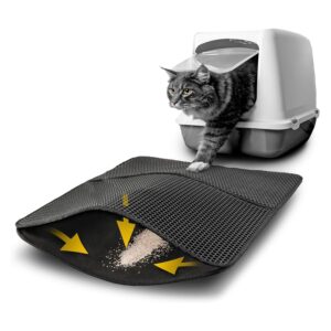 YellowCult Cat Litter Mat, Honeycomb Double Layer Design, Urine & Water Proof Material, Scatter Control, Less Waste, Easy to Clean,Washable, Non-Slip Kitty Litter Mats for Floor (30 X 45 Cm) 1 Pack-S