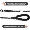 71IKnyqRXL._SL1500_.jpg WOOFLIX Reflective Dog Leash And Collar Combo Set|Dog Collar & Anti Slip Padded Handle Leash For Dogs|Highly Reflective|Dog Rope For Medium & Large Dogs|(Leash 6.5 Ft. + Collar Xl, Black, 18 Cm)