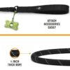 Active Pets Heavy Duty Nylon Dog Leash | 3M Highly Reflective Dog Rope Leash | Soft Padded Handly Dog Belt for Medium Large Dogs Walking Running Leash (Black)