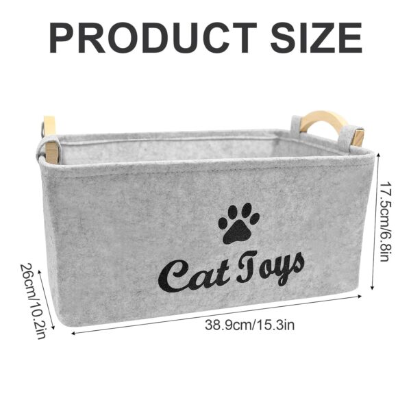 71J4XM7s1mL._SL1500_.jpg Toy Storage Basket, Toy Baskets for Storage, Large Folding Cat Toy Box Felt Pet Basket Felt Pet Toys Bin Perfect for Organizing Blankets and Food
