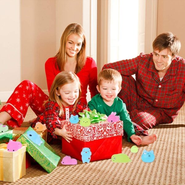 6 Pack Squishies Mochi Squishy Toys Glow in The Dark Party Favors for Kids - Mini Kawaii Squishies Mochi Animals Stress Relief Squishy Pack Squishy Cat Squishys with Storage Box (Pack-6)